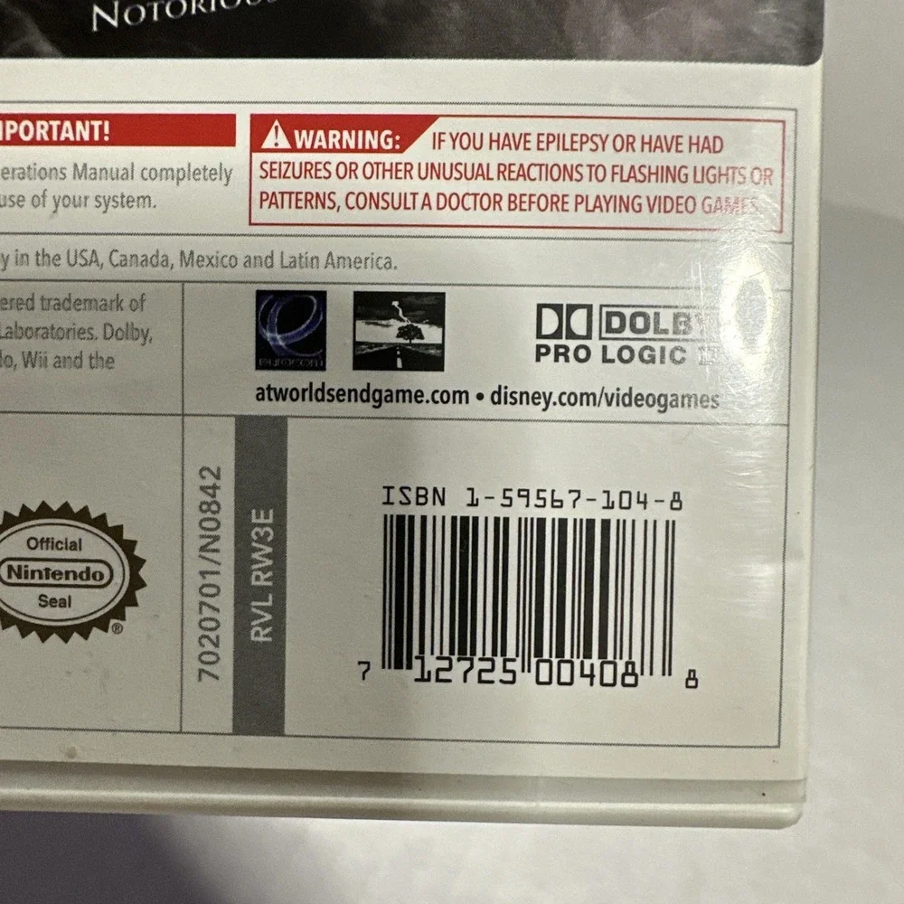 Pirates of the Caribbean At Worlds End Nintendo Wii w/ Manual Rating: T
